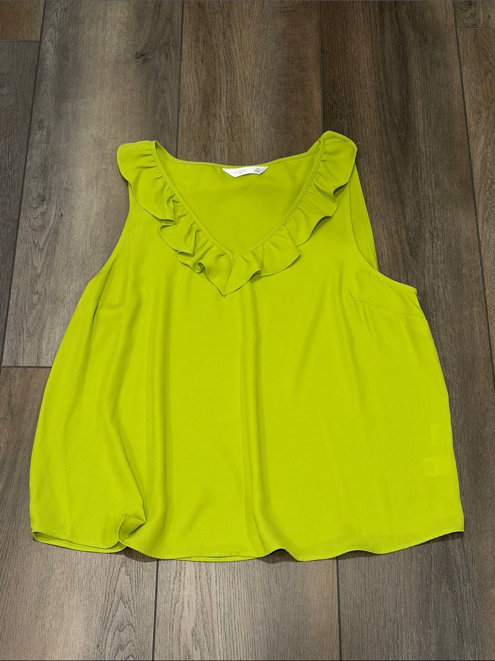 LC Lauren Conrad Ruffled V-Neck Camisole - Lime